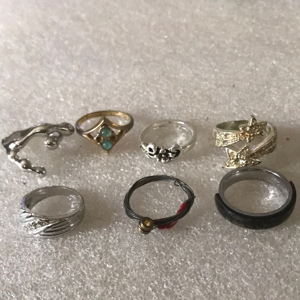 Assorted Women's Ring Set in Silver and Gold Tones